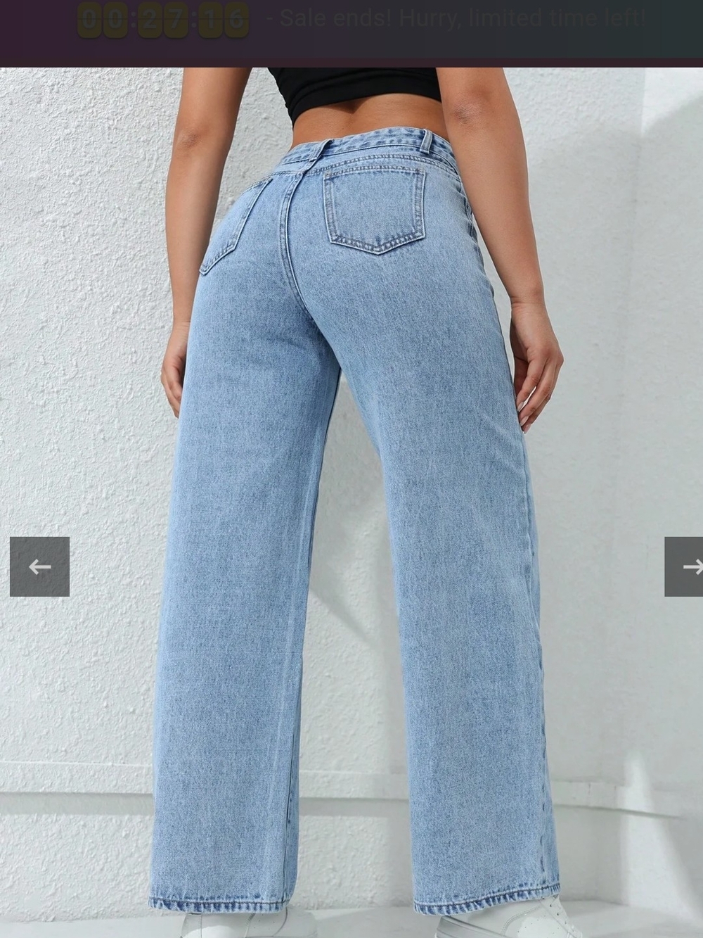Flvsun High-Waist Wide-Leg Women's Jeans - Light Blue Size Medium US 6